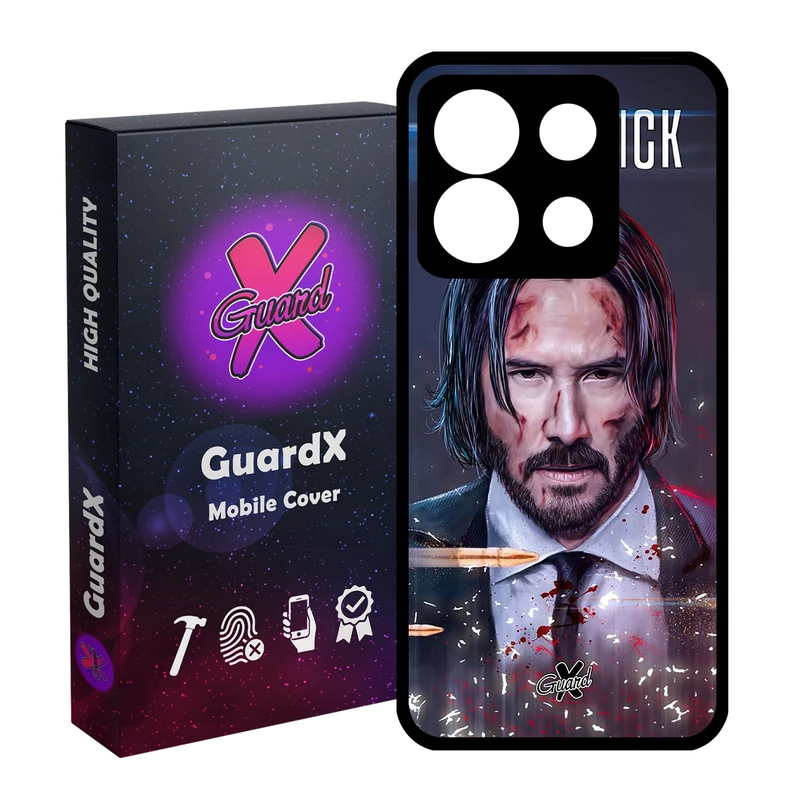 کاور گارد ایکس طرح John Wick مدل Glass10145 مناسب برای گوشی موبایل شیائومی Redmi Note 13 5G
