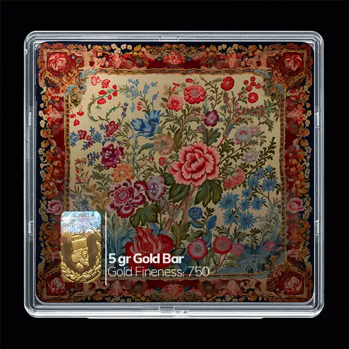 شمش طلا 18 عیار مدوپد مدل گل کد SG10693