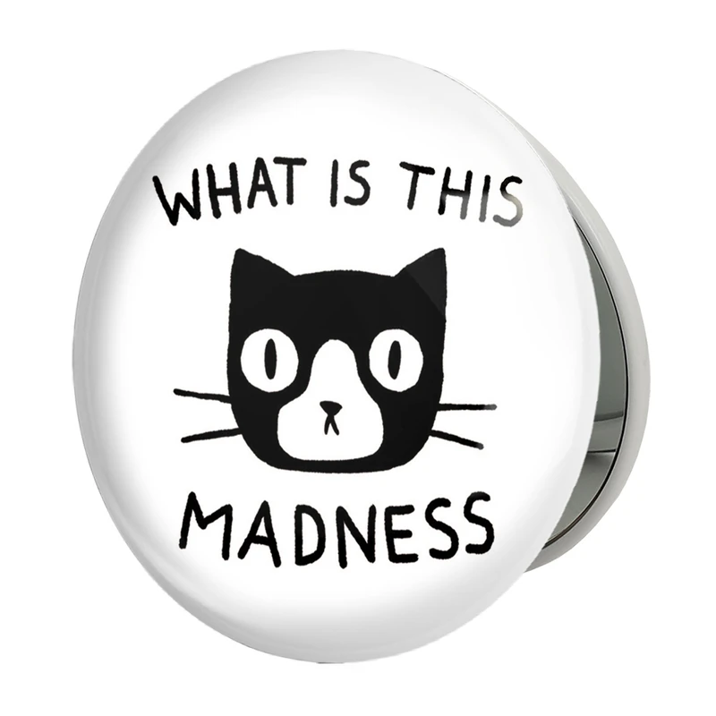 آینه جیبی خندالو طرح گربه بامزه مدل تاشو کد 29301