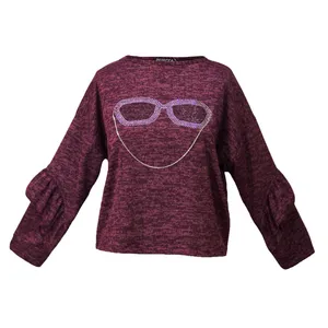 بلوز آستین بلند زنانه ربکا مدل ونوس رنگ زرشکی