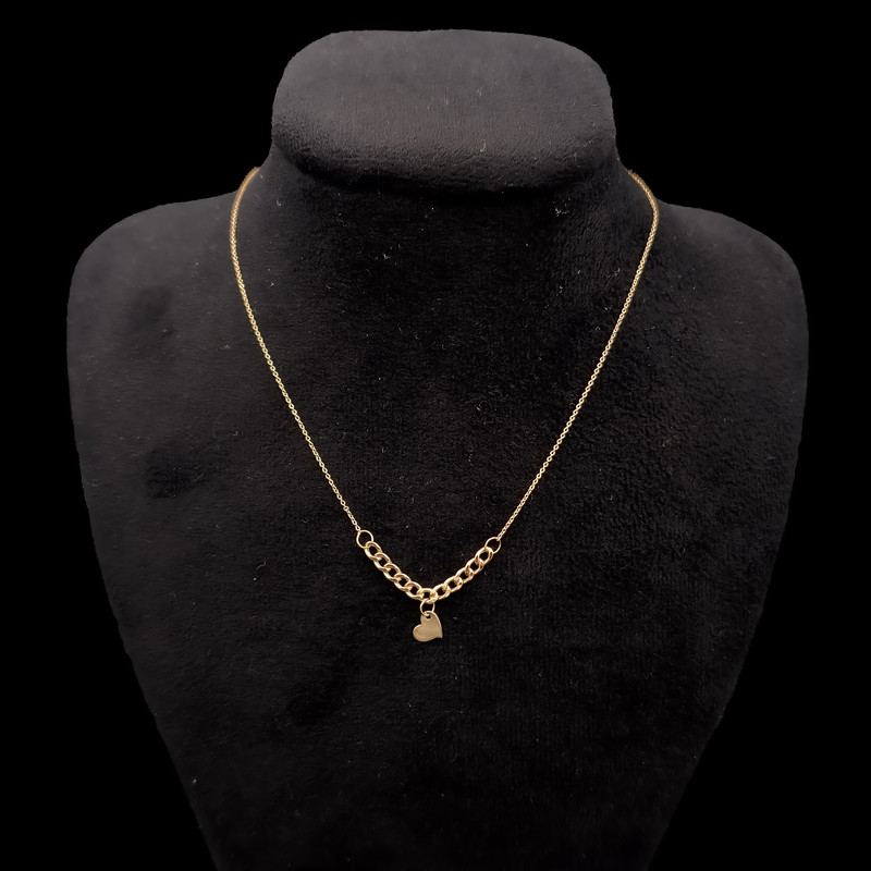 گردنبند طلا 18 عیار زنانه با طرح حلقه‌ای (فلامینگو) ناریا مدل قلب