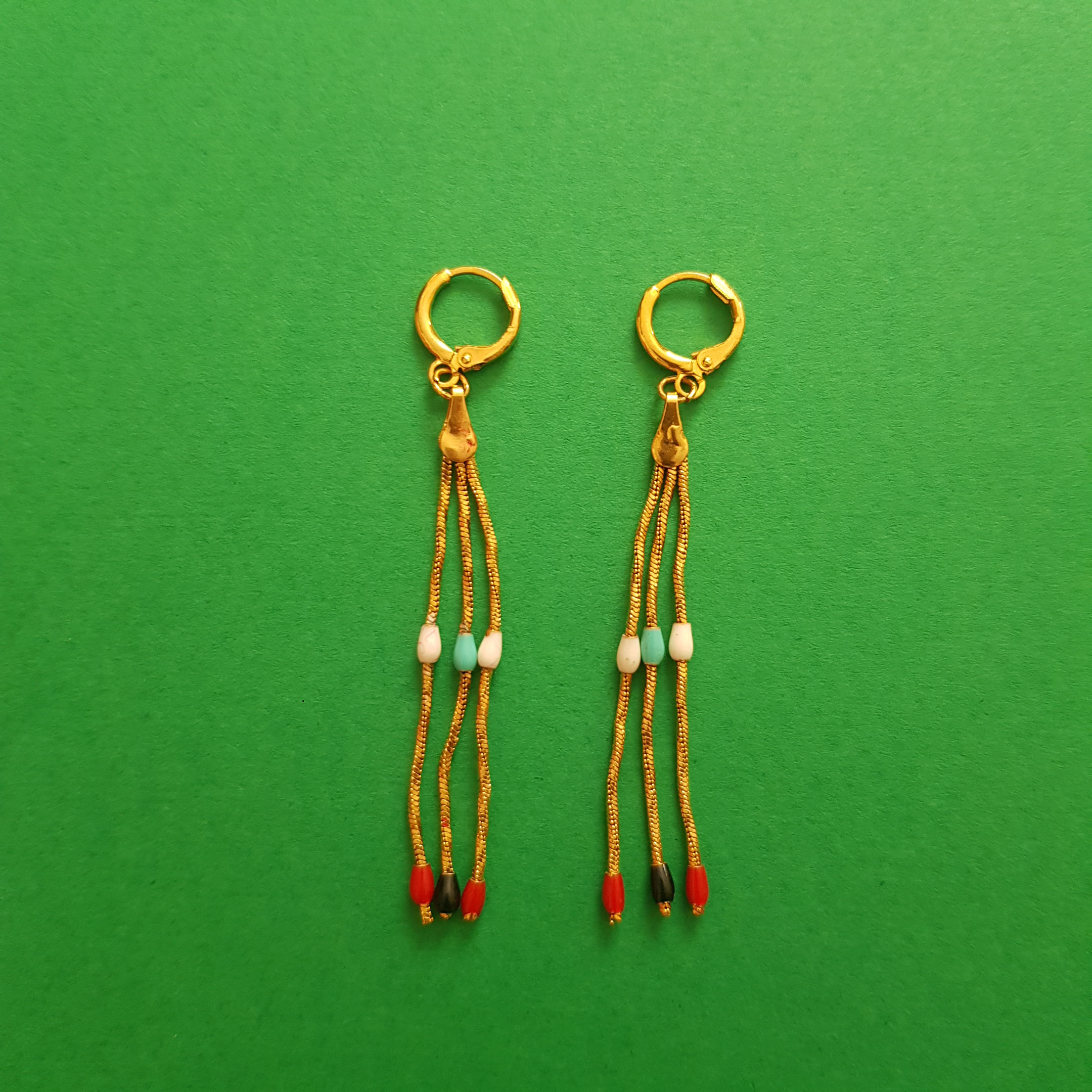 گوشواره دخترانه مدل مینا کاری رنگی رنگی