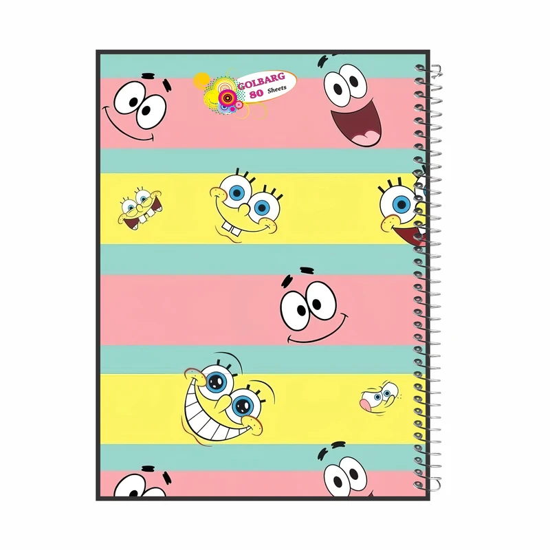 دفتر مشق 80 برگ گلبرگ طرح باب اسفنجی کد 990
