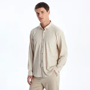 پیراهن آستین بلند یقه برگردان مردانه ال سی وایکیکی مدل W43372Z8