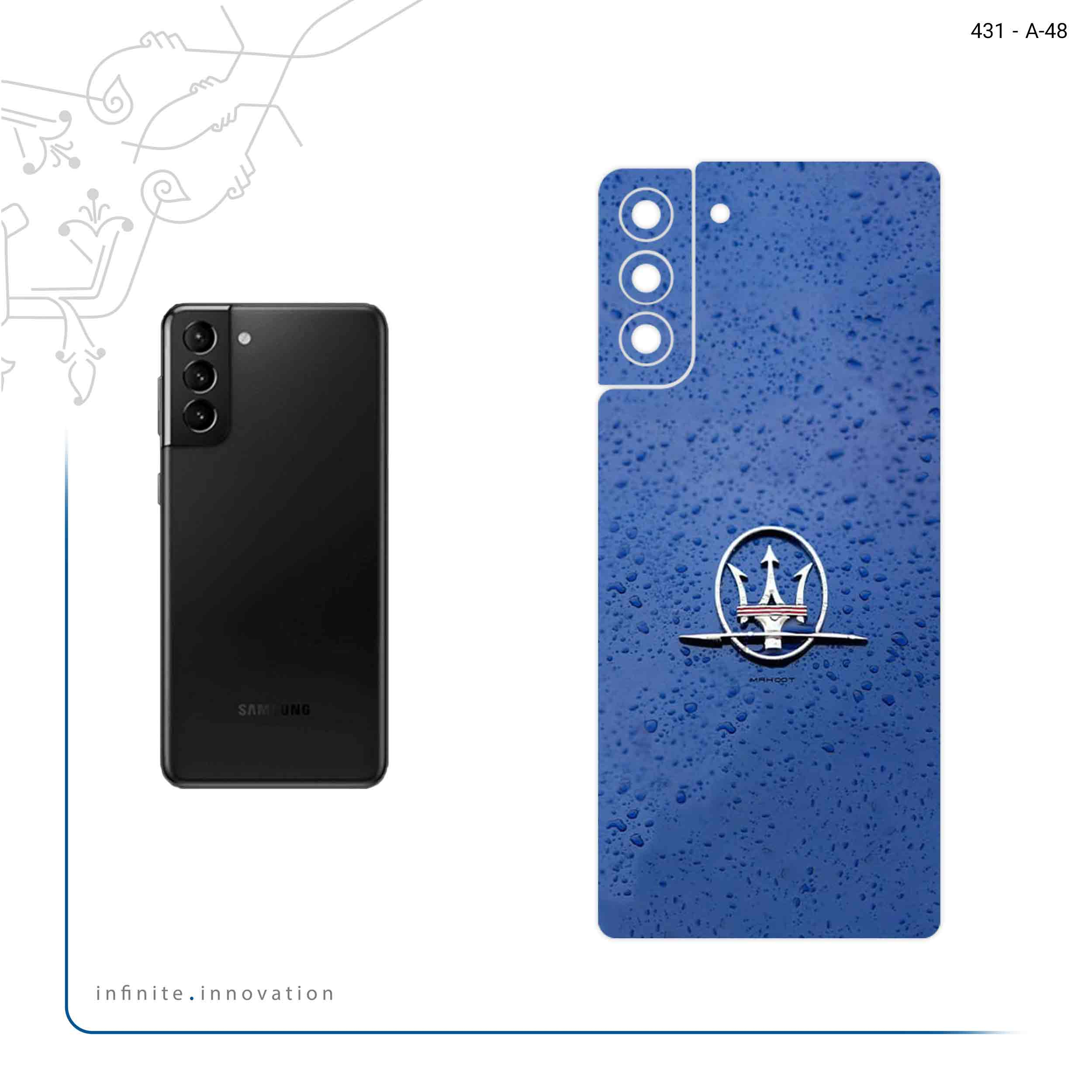برچسب پوششی ماهوت مدل Maserati مناسب برای گوشی موبایل سامسونگ Galaxy S21 Plus 5G