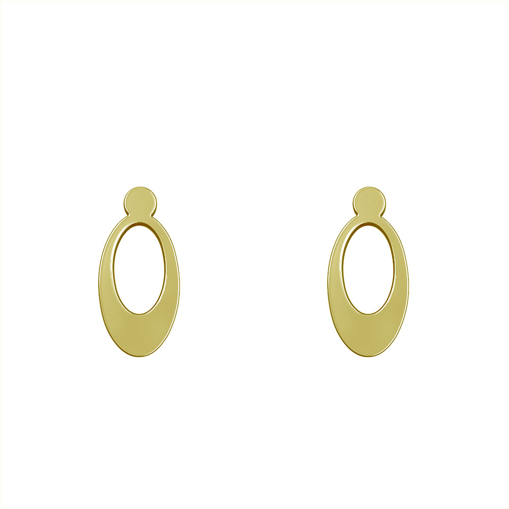 گوشواره طلا 18 عیار زنانه مدوپد مدل بیضی کد GA1-12075