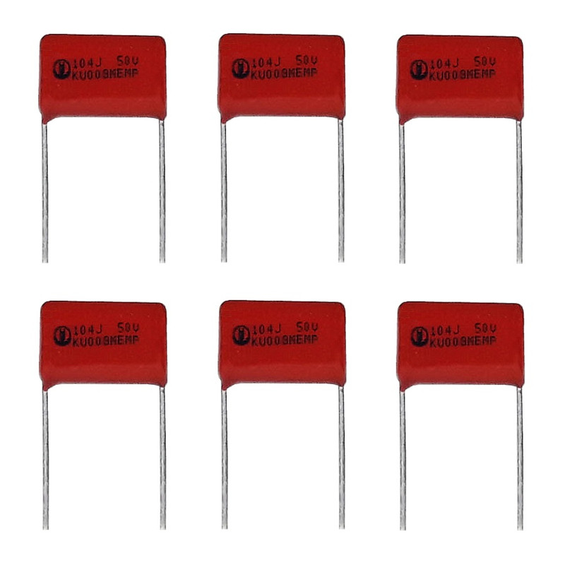 خازن 100 نانو فاراد مدل 50V بسته 6 عددی