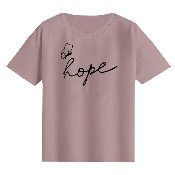 تی‌شرت لانگ آستین کوتاه زنانه مدل hope کد A1083-C