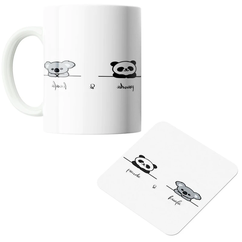 ماگ پاد آفرین مدل پاندا کد 703 به همراه زیر لیوانی 