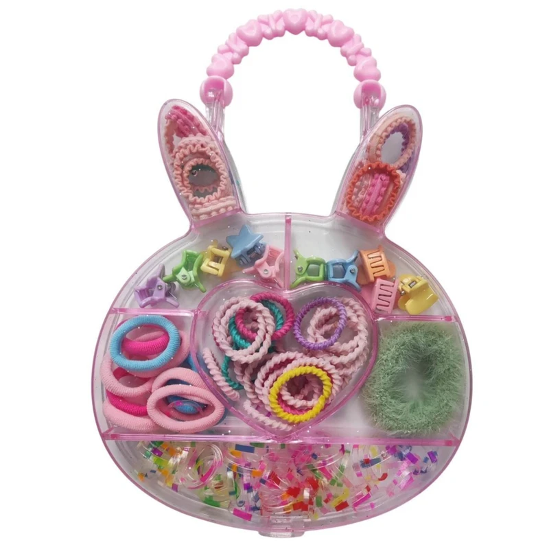 ست کش مو و گیره سر مدل کیفی طرح خرگوش بسته ۱۰۰ عددی