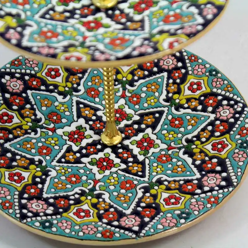 شیرینی خوری میناکاری مدل دوطبقه