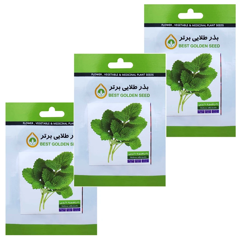 بذر گیاه دارویی بادرنجبویه بذر طلایی برتر کد BTB-101 مجموعه 3 عددی