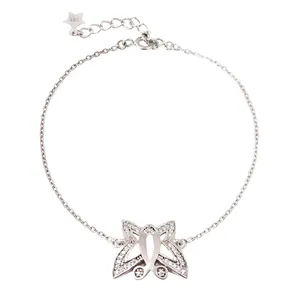 دستبند نقره زنانه بازرگانی میلادی مدل فانتزی کد DP_511