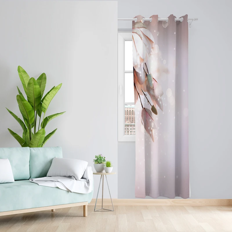 پرده طرح گل مدل مخمل پانچی کد L 794 Z سایز 140x200 سانتی متر