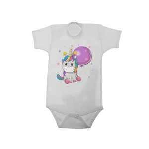 بادی آستین کوتاه نوزادی مدل یونیکورن کد 48523