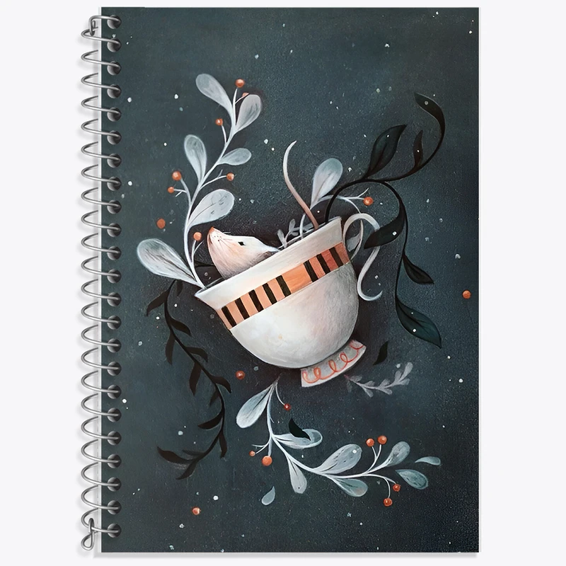 دفتر نت موسیقی 50 برگ خندالو طرح فنجان و موش کد F5942