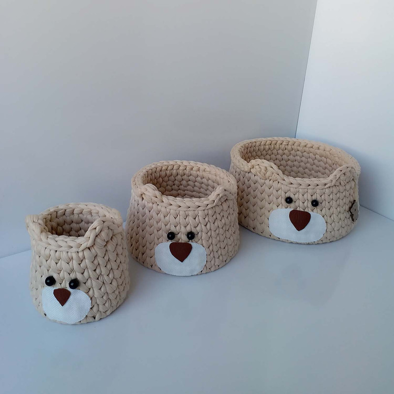 ارگانایزرکودک طرح خرسی مدل تریکو کد BEAR-02 مجوعه 3 عددی