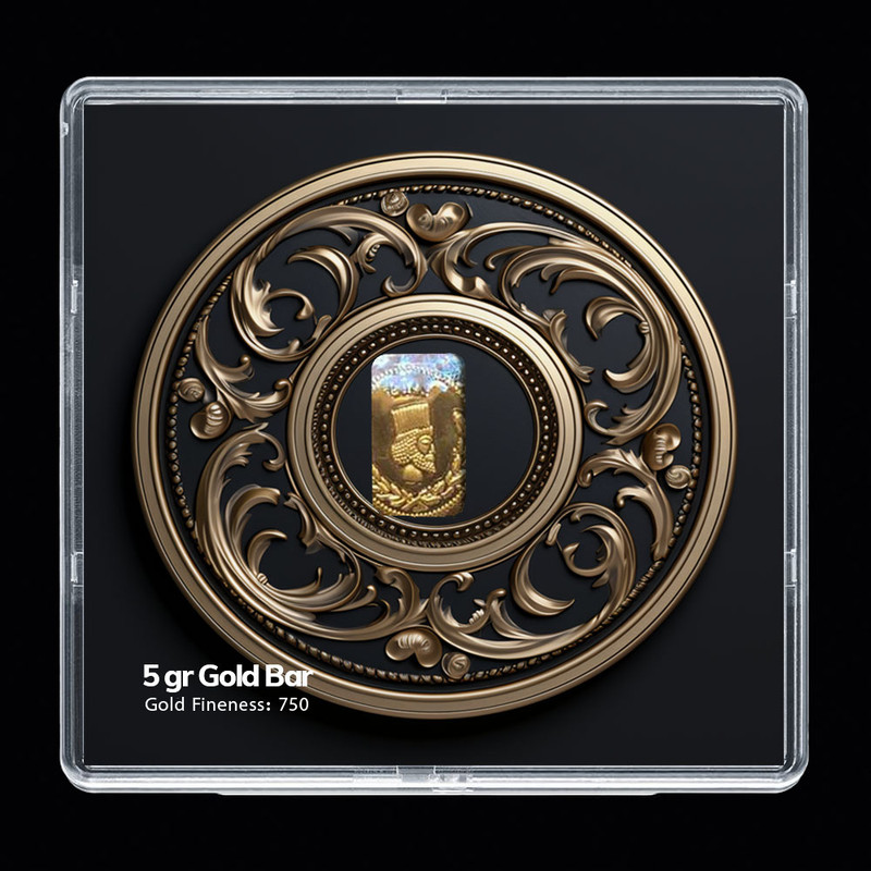 شمش طلا 18 عیار مدوپد مدل سینی گرد کد SG-10169