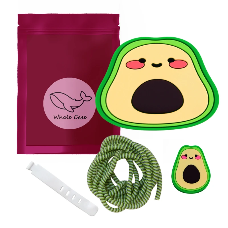 محافظ شارژر دیواری وال کیس مدل Avacado مناسب برای شارژر ۲۰ وات ۳ پین اپل مجموعه ۴ عددی