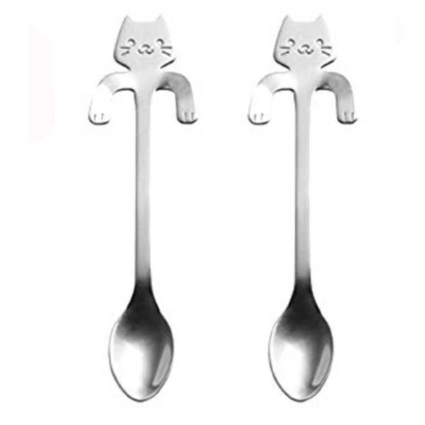 قاشق چای خوری طرح گربه بسته دو عددی