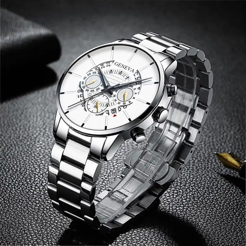 ساعت مچی عقربه‌ای مردانه جنوا مدل تک موتوره صفحه طرحدار کد 3