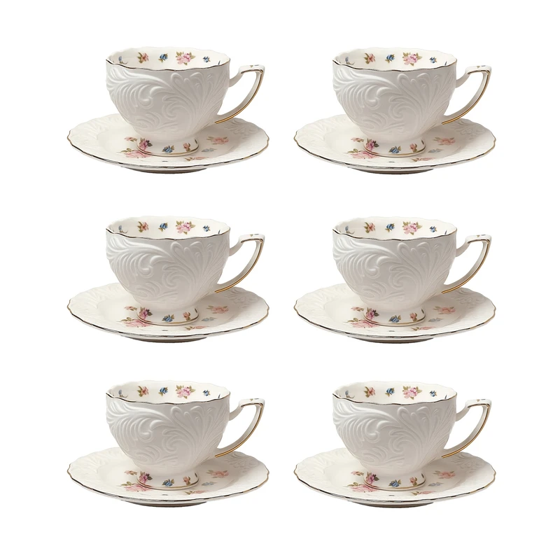 سرویس چای خوری 12 پارچه 6 نفره شاهین مدل dantella