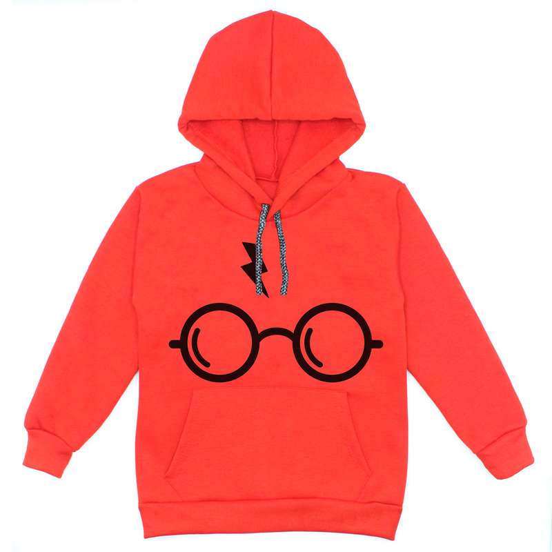 هودی پسرانه مدل عینک W15 رنگ قرمز