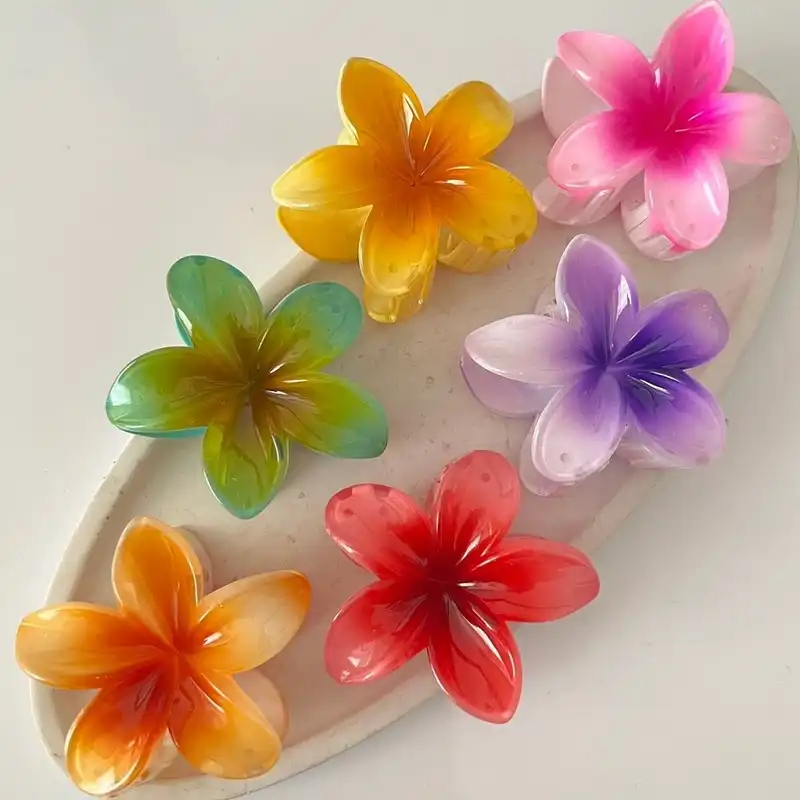 کلیپس مو زنانه مدل گل پلومریا سیران کد np32