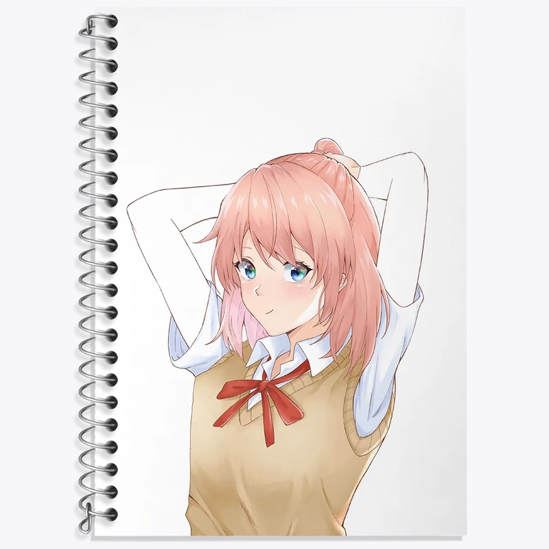 دفتر زبان 50 برگ خندالو مدل دو خط طرح یویی انیمه جوانی کمدی رومانتیک من کد 32536