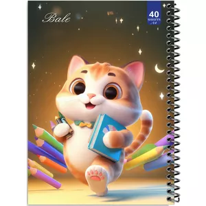 دفتر نقاشی 40 برگ انتشارات بله طرح گربه کوچولو و مداد رنگی کد A4-K316