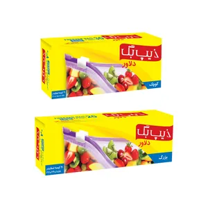 کیسه پلاستیکی زیپ بگ دلاور مدل زیپ دار کد 2030 بسته دو عددی