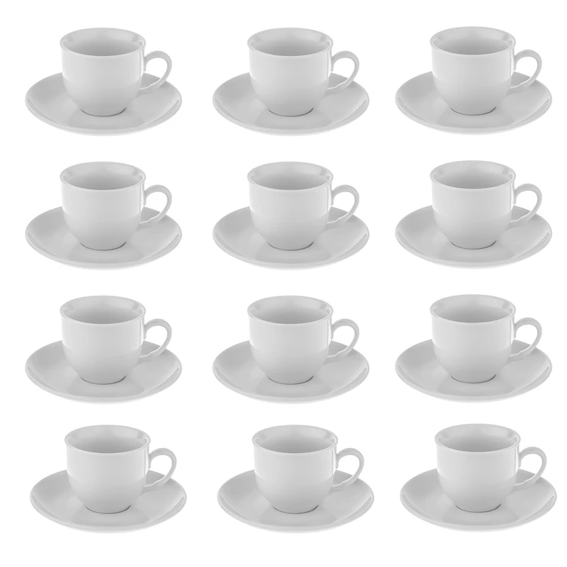 ست فنجان و نعلبکی 24 پارچه شرکت صنایع چینی تقدیس مدل بست هتلی 130cc