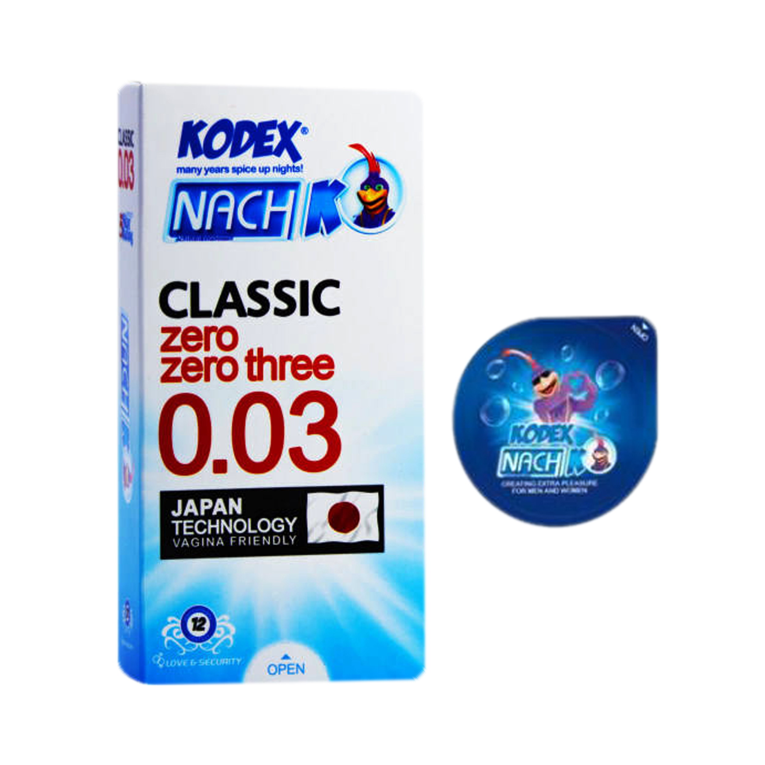 کاندوم ناچ کدکس مدل Classic 0.03 بسته 12 عددی به همراه کاندوم ناچ کدکس مدل بلیسر