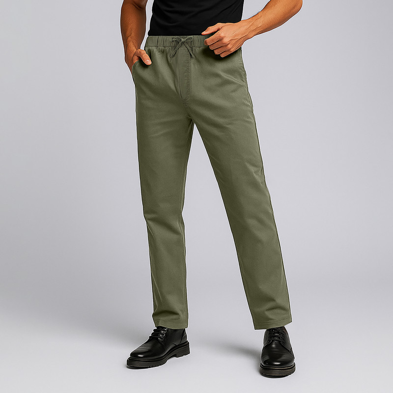 شلوار راسته مردانه سوپردرای مدل M17S52301C رنگ سبز تیره