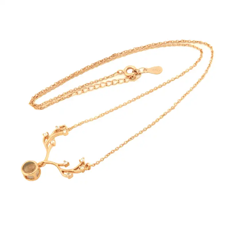 گردنبند زنانه مدل دوستت دارم به صد زبان دنیا طرح شاخ گوزن