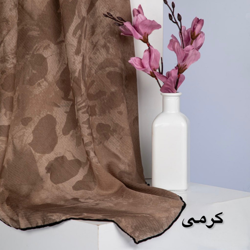 روسری زنانه مدل نخی گارزا ژاکارد دور دست دوز کد01