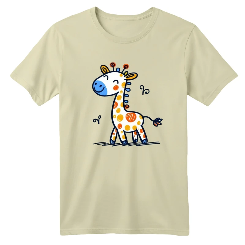 تی شرت آستین کوتاه بچگانه مدل نقاشی زرافه