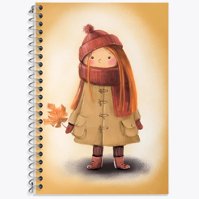 دفتر لغت 50 برگ خندالو طرح دختر و پاییز کد F7657