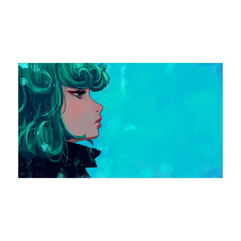 استیکر لپ تاپ و موبایل مدل انیمه طرح مرد تک مشتی تاتسوماکی One Punch Man tatsumaki کد 3857