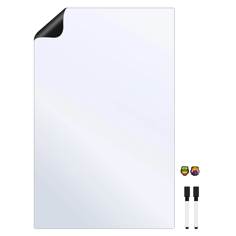 تخته وایت‌برد هوم اند فریج مدل SINGLE H&F سایز 60x40 سانتی‌متر به همراه ماژیک و مگنت مجموعه 5 عددی