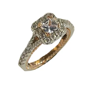 انگشتر نقره زنانه مدل سولیتر پرنس 2 رنگ طرح جواهر