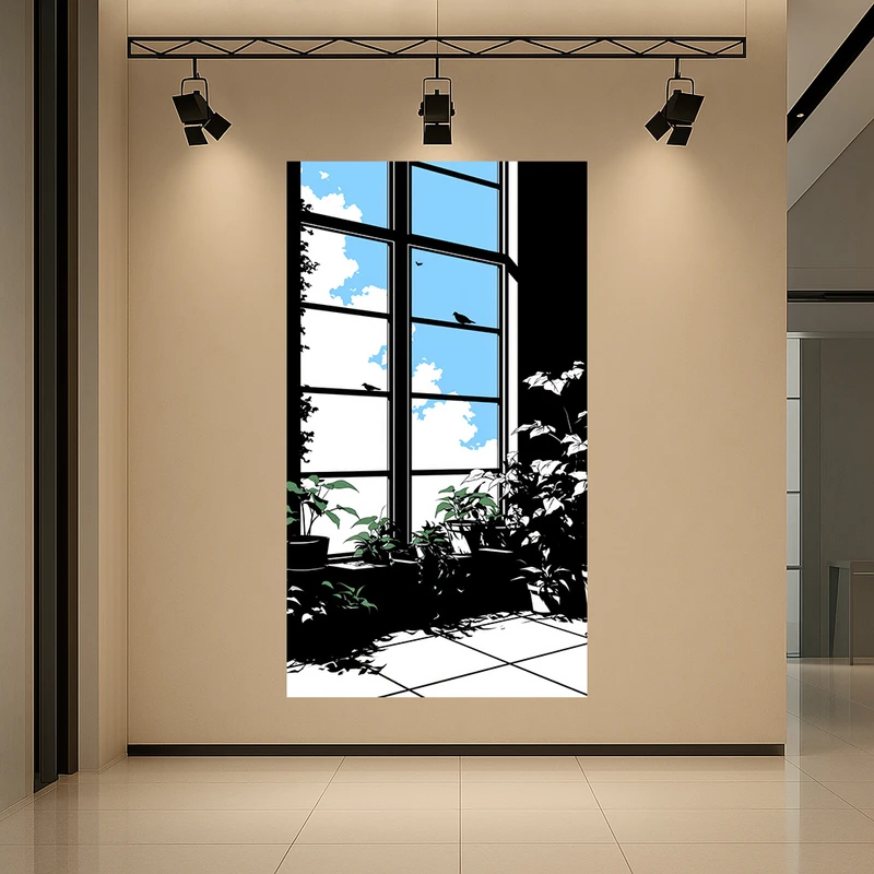 پوستر طرح نقاشی پنجره مدل آسمان کد AR3060631