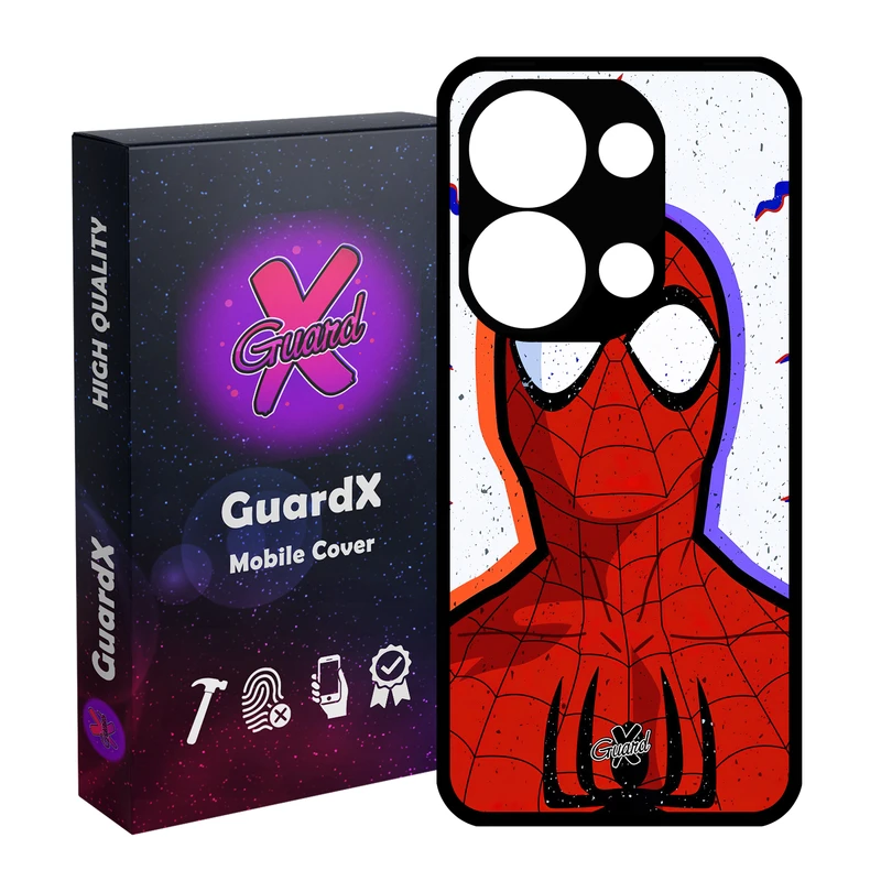کاور گارد ایکس طرح Spider Man مدل Glass10495 مناسب برای گوشی موبایل شیائومی Redmi Note 13 Pro 4G / Poco M6 Pro 4G