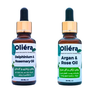 روغن پوست و مو ترکیبی آرگان گل سرخ ، رزماری و کندش اُلیئرا  مدل A حجم 60 میلی لیتر بسته 2 عددی