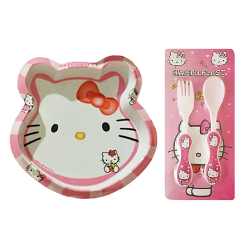 ست 3 تکه ظرف غذا کودک مدل کیتی کد Rbay01