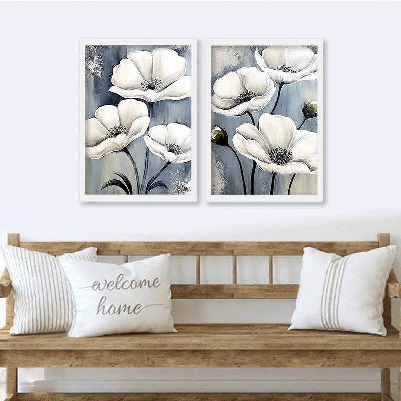 تابلو صبا طرح مدل دکوراتیو انتزاعی کد 144w مجموعه 2 عددی