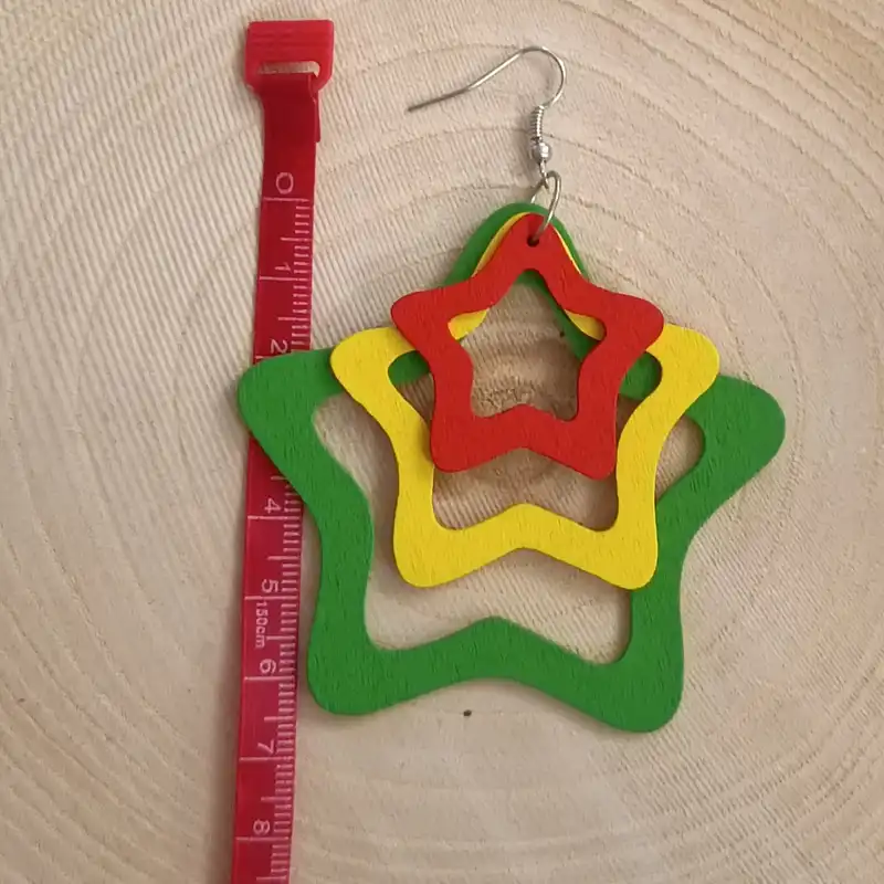 گوشواره زنانه مدل ستاره چوبی