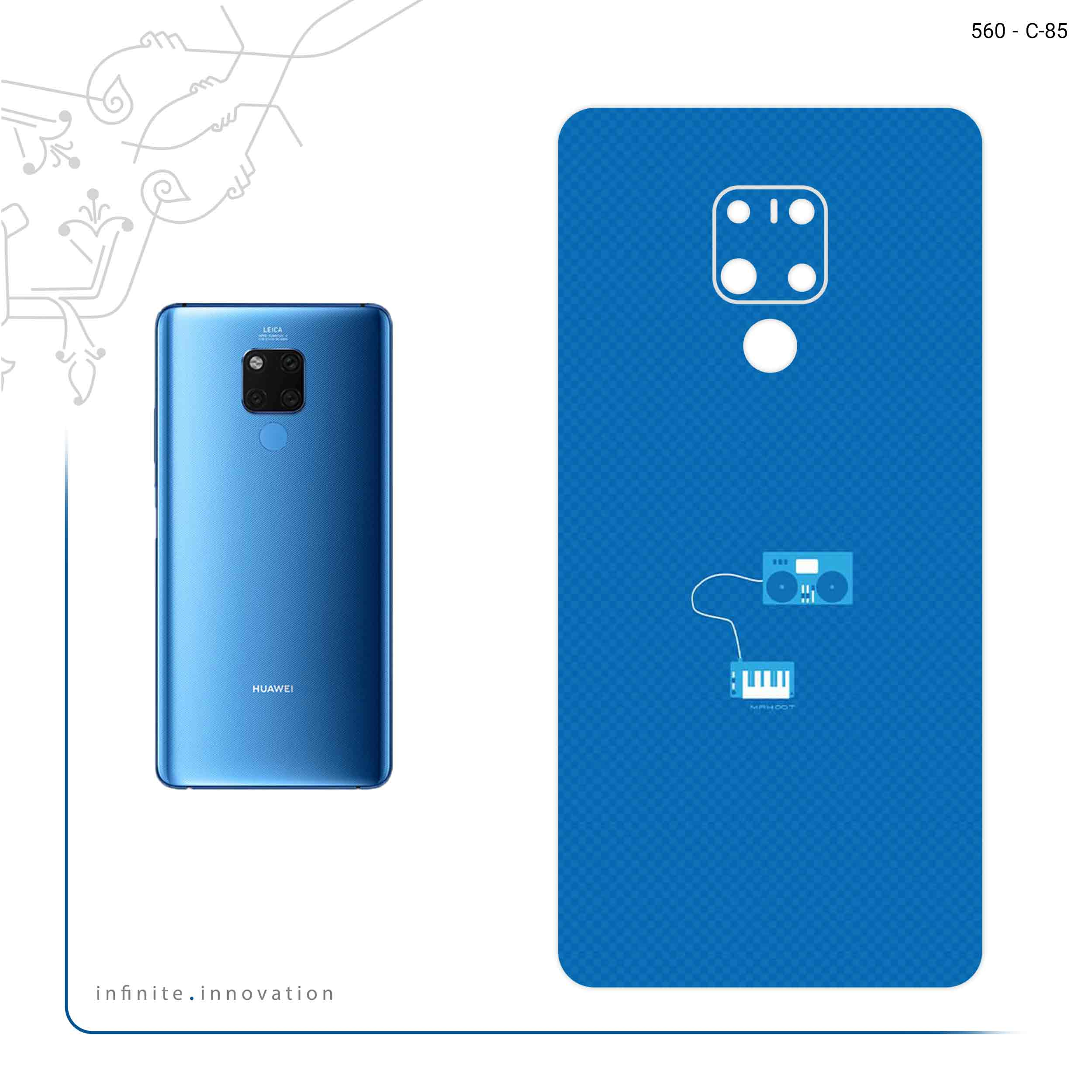 برچسب پوششی ماهوت مدل Minimal DJ Icon مناسب برای گوشی موبایل هوآوی Mate 20 X