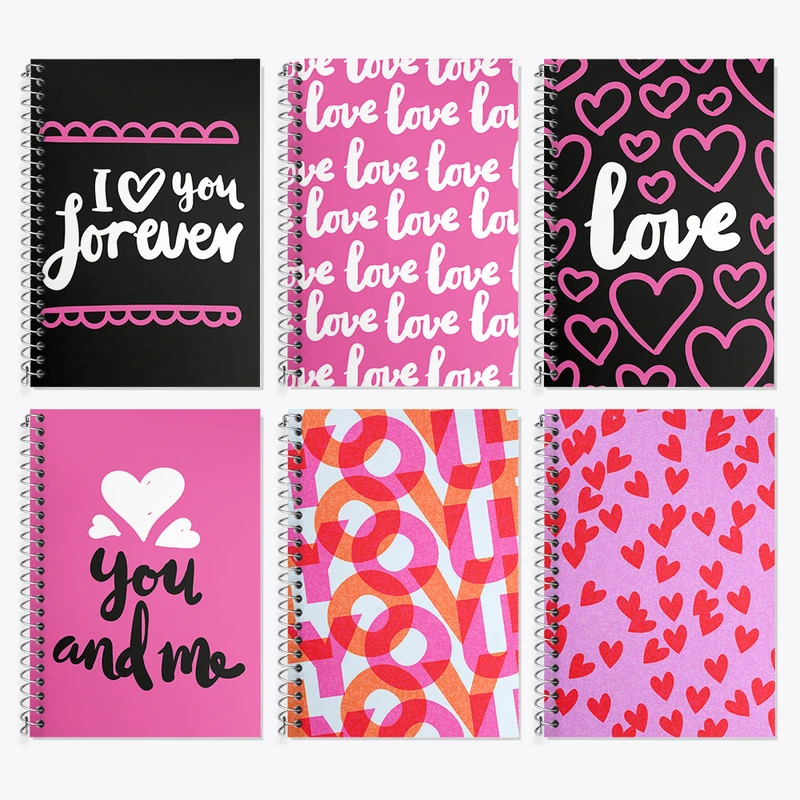 دفتر زبان 50 برگ خندالو مدل دو خط طرح عاشقانه (Love) کد 29 مجموعه 6 عددی