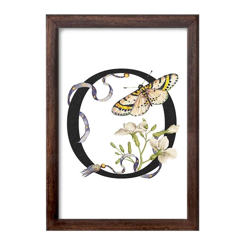 تابلو خندالو طرح پروانه و حرف O کد F2816